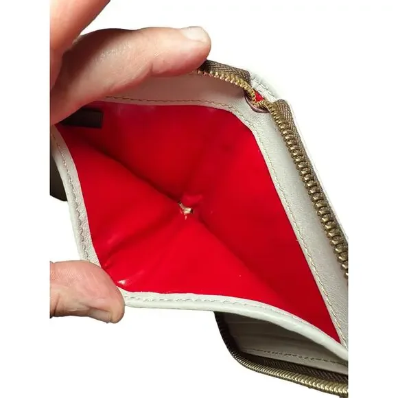 Dooney & Bourke Florentine Small Zip Around Wallet ecru Italian leather - Picture 5 of 9